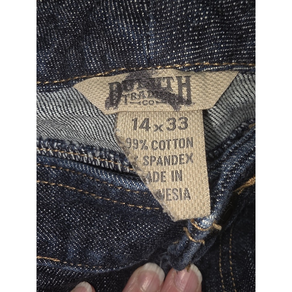 Duluth Trading Co Jeans Womens 14x33 Dark Wash Mid Rise Straight Stretch Denim - Picture 3 of 9